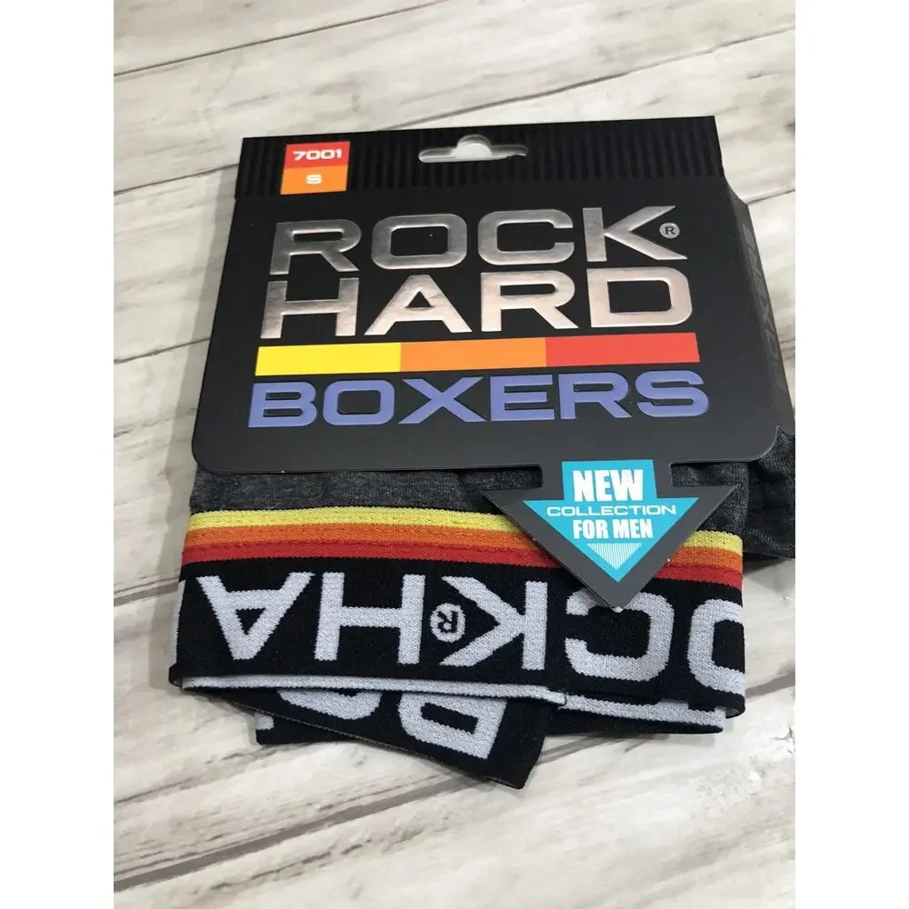 Rock Hard Boxer Trunks Mens Small Black Briefs Black Cotton 6 Pack A5